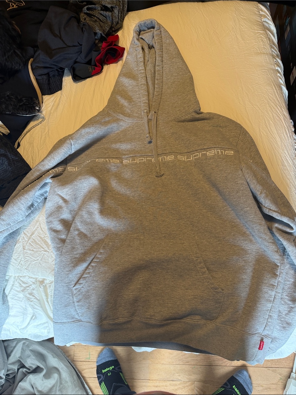 Supreme Gray Hoodie with Subtle Logo